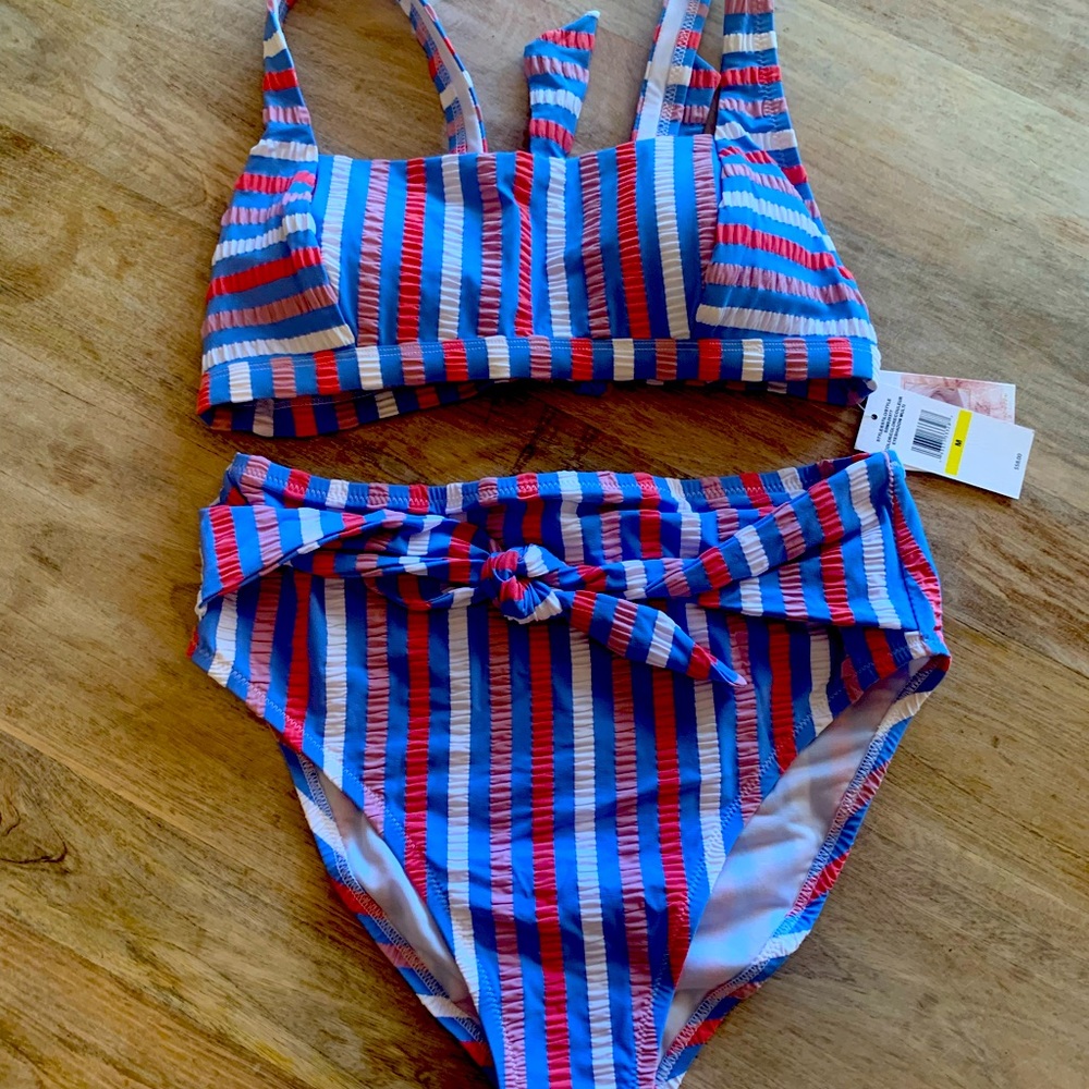 Jessica Simpson Multi Miami High Waisted Bikini